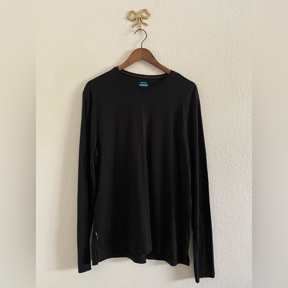 Icebreaker Men 125 Cool Lite Wool Blend Black Base Layer Performance Size XLarge